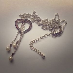 Vantel Pearls Three of Hearts Necklace